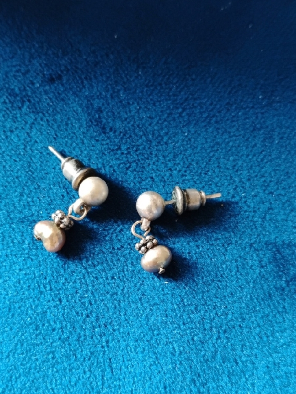 GIFTED -Silver Tone Drop Ball Earrings -